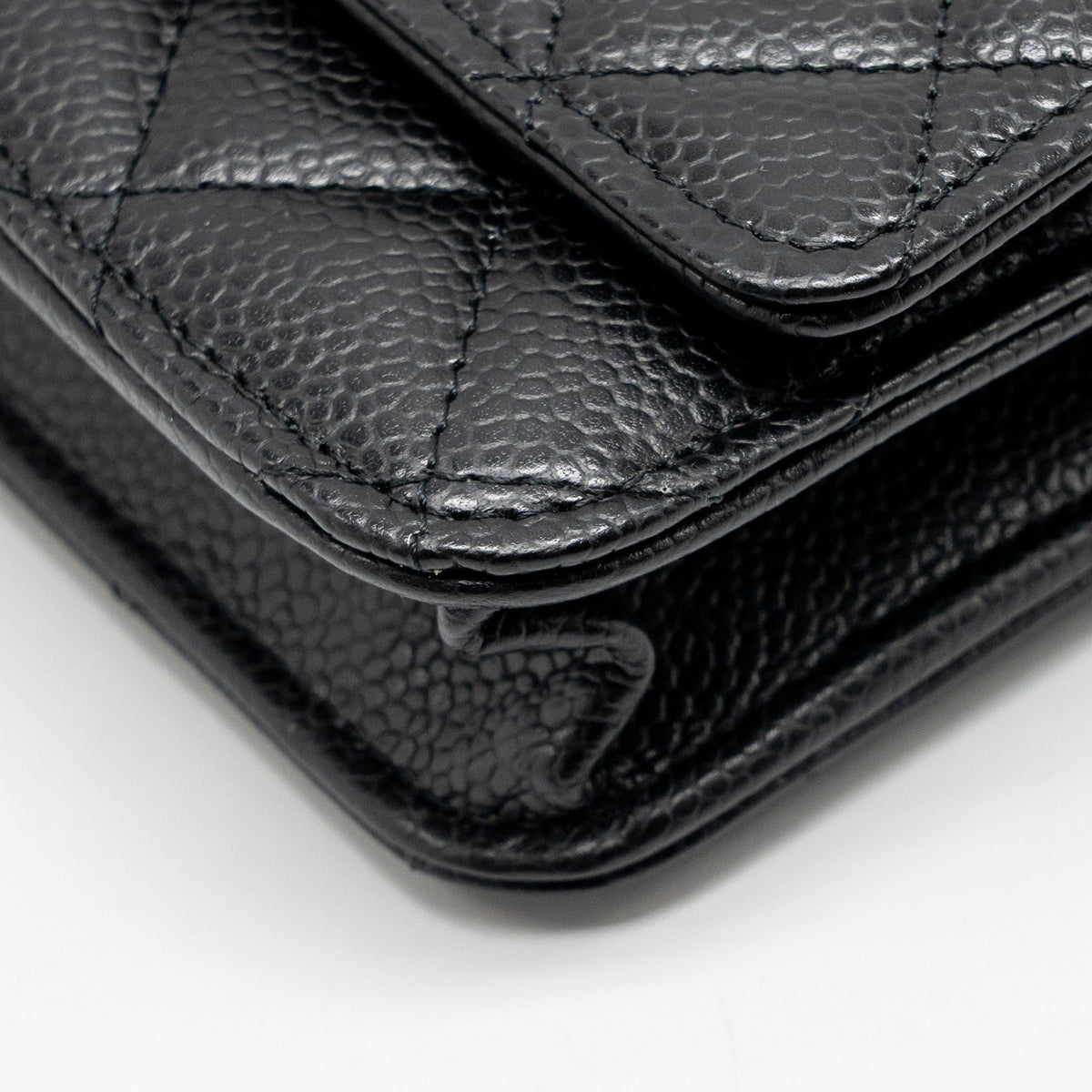 CHANEL CLASSIC WALLET ON CHAIN CAVIAR BLACK GHW (MICROCHIP)