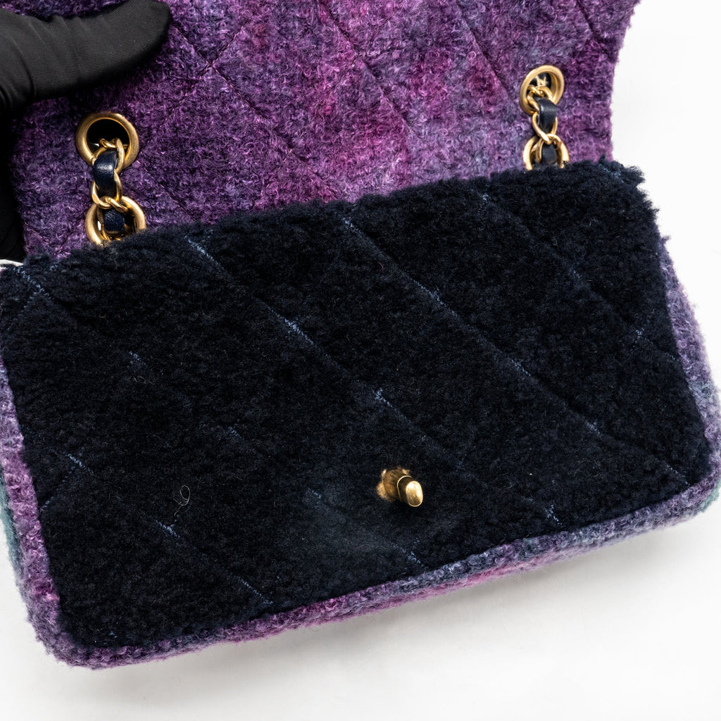 Chanel CC Quilted Flap Bag Shearling Multicolour GHW