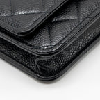 CHANEL CLASSIC WALLET ON CHAIN CAVIAR BLACK GHW (MICROCHIP)