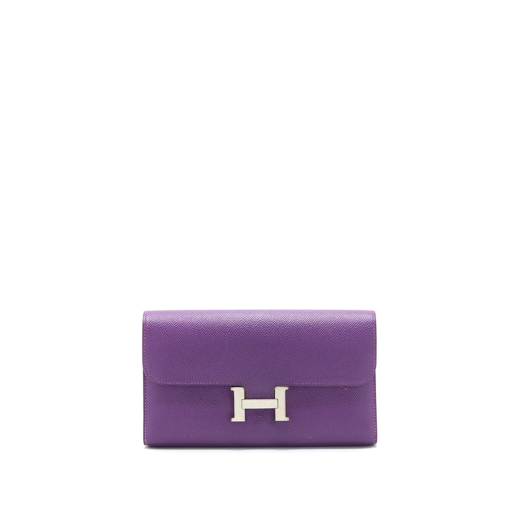 Hermes Constance Wallet Epsom Purple SHW with an ext