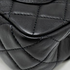 CHANEL PEARL CRUSH MINI RECTANGULAR FLAP BAG LAMBSKIN BLACK GHW (MICROCHIP)