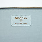 CHANEL 21K RECTANGULAR TOP HANDLE VANITY WITH CHAIN BABY BLUE LGHW
