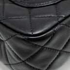 CHANEL PEARL CRUSH MINI RECTANGULAR FLAP BAG LAMBSKIN BLACK GHW (MICROCHIP)