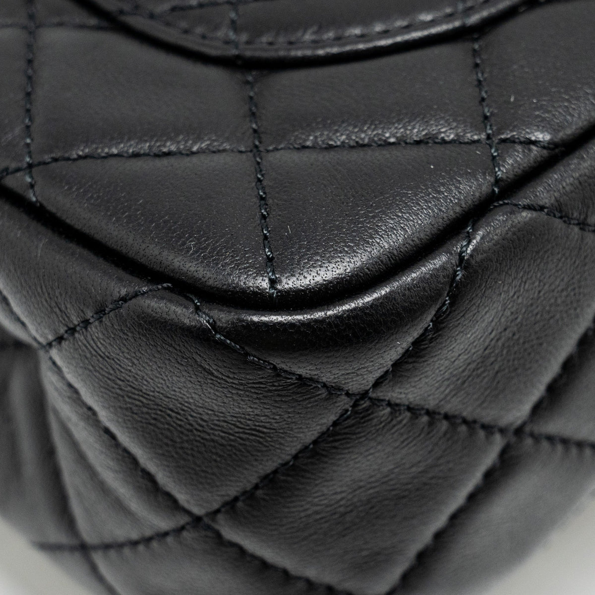 CHANEL PEARL CRUSH MINI RECTANGULAR FLAP BAG LAMBSKIN BLACK GHW (MICROCHIP)