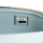 CHANEL 21K RECTANGULAR TOP HANDLE VANITY WITH CHAIN BABY BLUE LGHW
