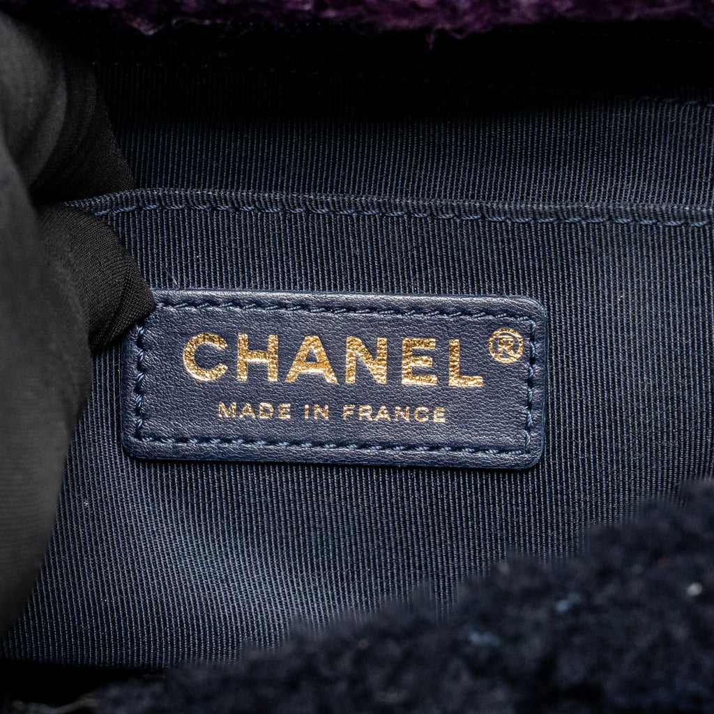 Chanel CC Quilted Flap Bag Shearling Multicolour GHW