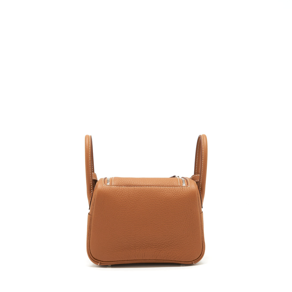 Hermes Mini Lindy Clemence Gold SHW