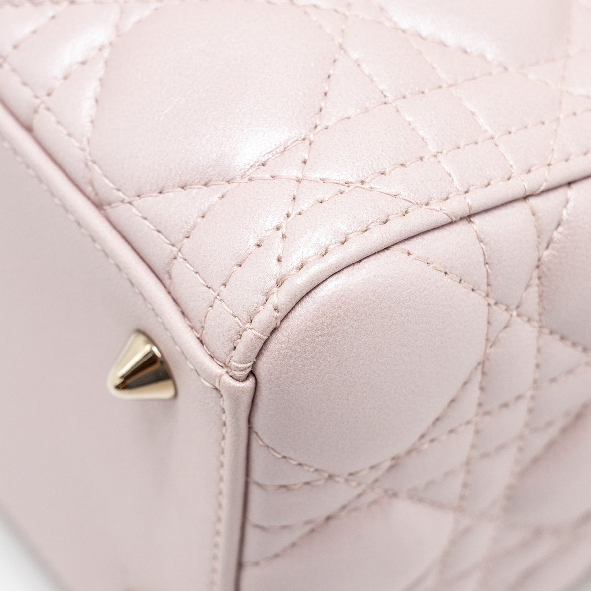 DIOR MEDIUM LADY DIOR LAMBSKIN IRIDESCENT PINK LGHW