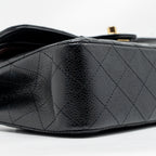 CHANEL SMALL CLASSIC DOUBLE FLAP CAVIAR BLACK GHW (MICROCHIP)