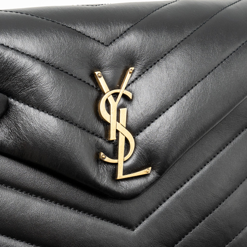 Saint Laurent Small Lou Lou flap bag calfskin black GHW