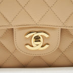 CHANEL CLASSIC DOUBLE FLAP BAG CAVIAR BEIGE GHW