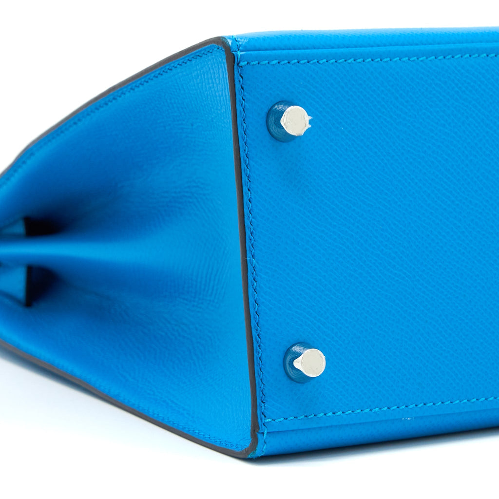 Hermes Kelly 28 Sellier Epsom Blue SHW