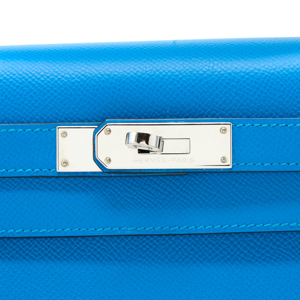Hermes Kelly 28 Sellier Epsom Blue SHW