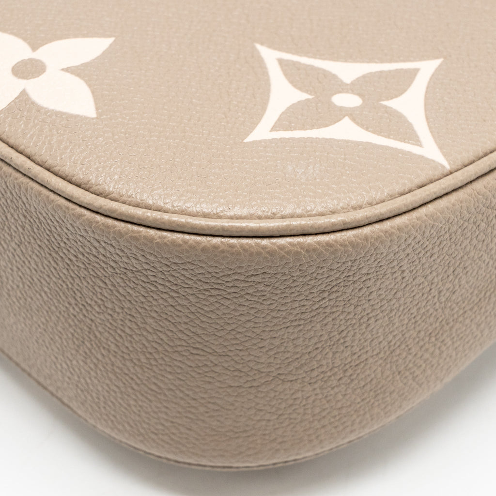 Louis Vuitton Bagatelle Monogram empreinte Leather Bicolor Grey/Crème Beige GHW