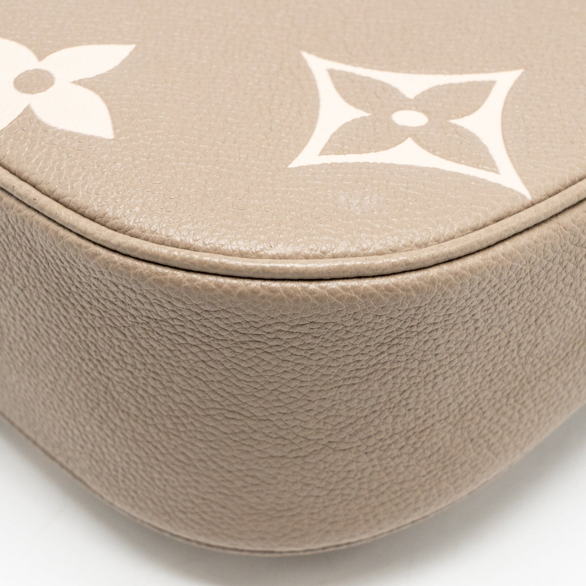Louis Vuitton Bagatelle Monogram empreinte Leather Bicolor Grey/Crème Beige GHW
