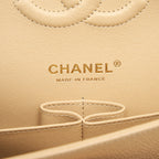 CHANEL CLASSIC DOUBLE FLAP BAG CAVIAR BEIGE GHW
