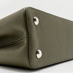 LOUIS VUITTON CAPUCINES MM CALFSKIN / PYTHON HANDLE MULTICOLOR OLIVE GREEEN / NATURAL SHW