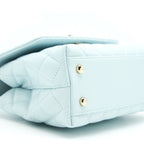CHANEL 21K BABY BLUE COCO HANDLE SMALL (OLD MINI) 24CM LGHW (MICROCHIP)