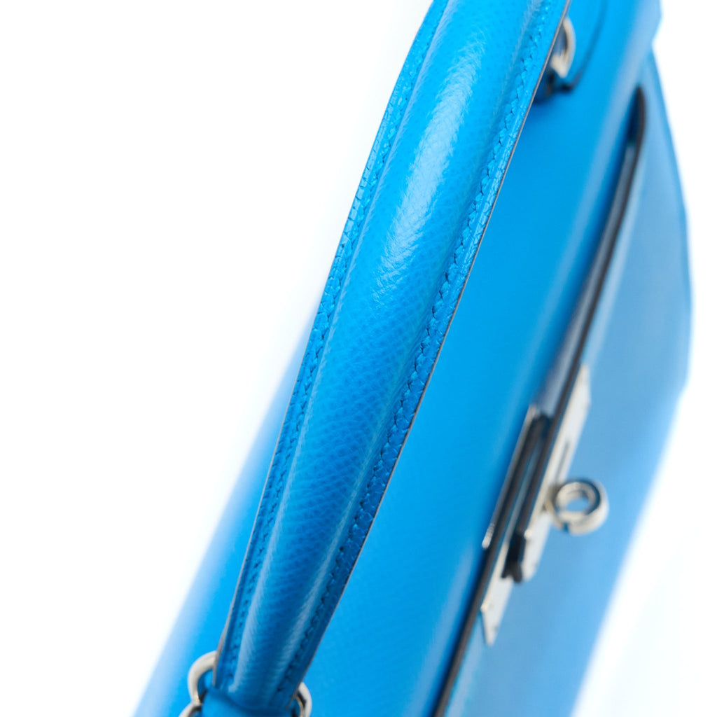 Hermes Kelly 28 Sellier Epsom Blue SHW