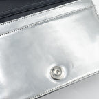 DIOR DIORAMA WALLET ON CHAIN PATENT METALLIC SILVER SHW