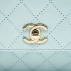 CHANEL 21K BABY BLUE COCO HANDLE SMALL (OLD MINI) 24CM LGHW