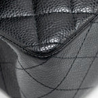 CHANEL SMALL CLASSIC DOUBLE FLAP CAVIAR BLACK GHW (MICROCHIP)