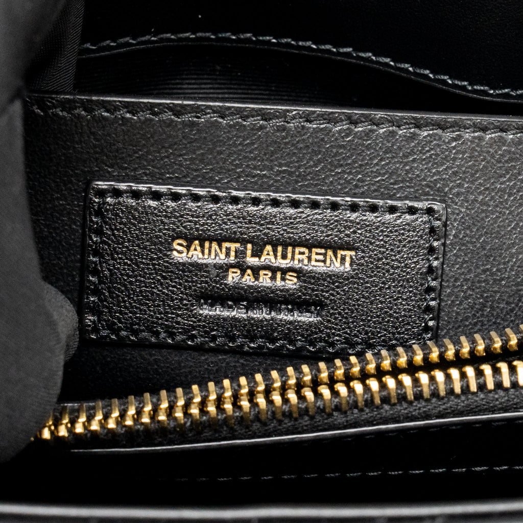 Saint Laurent Small Lou Lou flap bag calfskin black GHW
