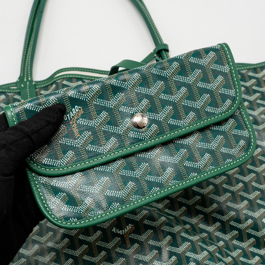 Goyard SAINT LOUIS GM TOTE BAG GOYARDINE CANVAS / CALFSKIN Green