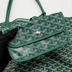 Goyard SAINT LOUIS GM TOTE BAG GOYARDINE CANVAS / CALFSKIN Green