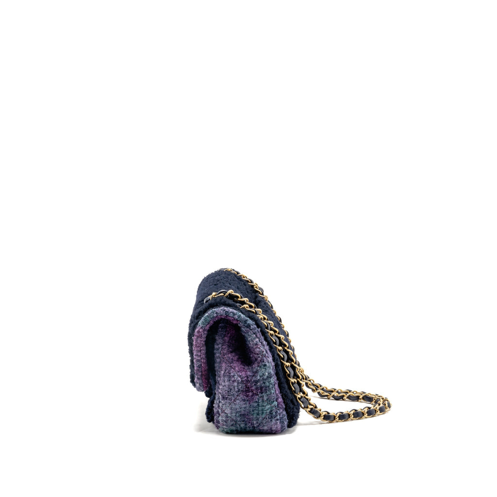 Chanel CC Quilted Flap Bag Shearling Multicolour GHW