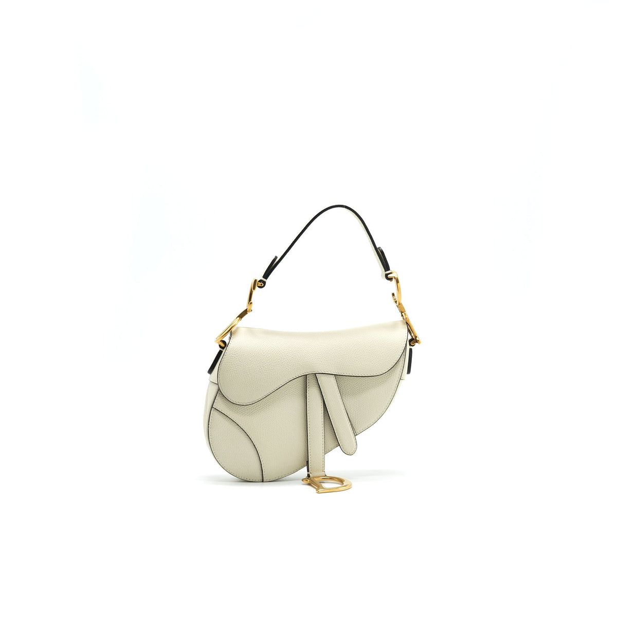 DIOR SMALL SADDLE BAG WHITE GHW