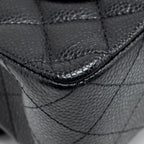 CHANEL SMALL CLASSIC DOUBLE FLAP CAVIAR BLACK GHW (MICROCHIP)