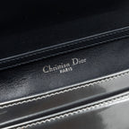 DIOR DIORAMA WALLET ON CHAIN PATENT METALLIC SILVER SHW