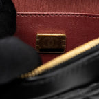 CHANEL 22S HEART BAG LAMBSKIN BLACK LGHW (MICROCHIP)