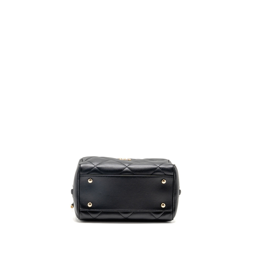 Chanel CC Quilted Bowling Bag Lambskin Black LGHW