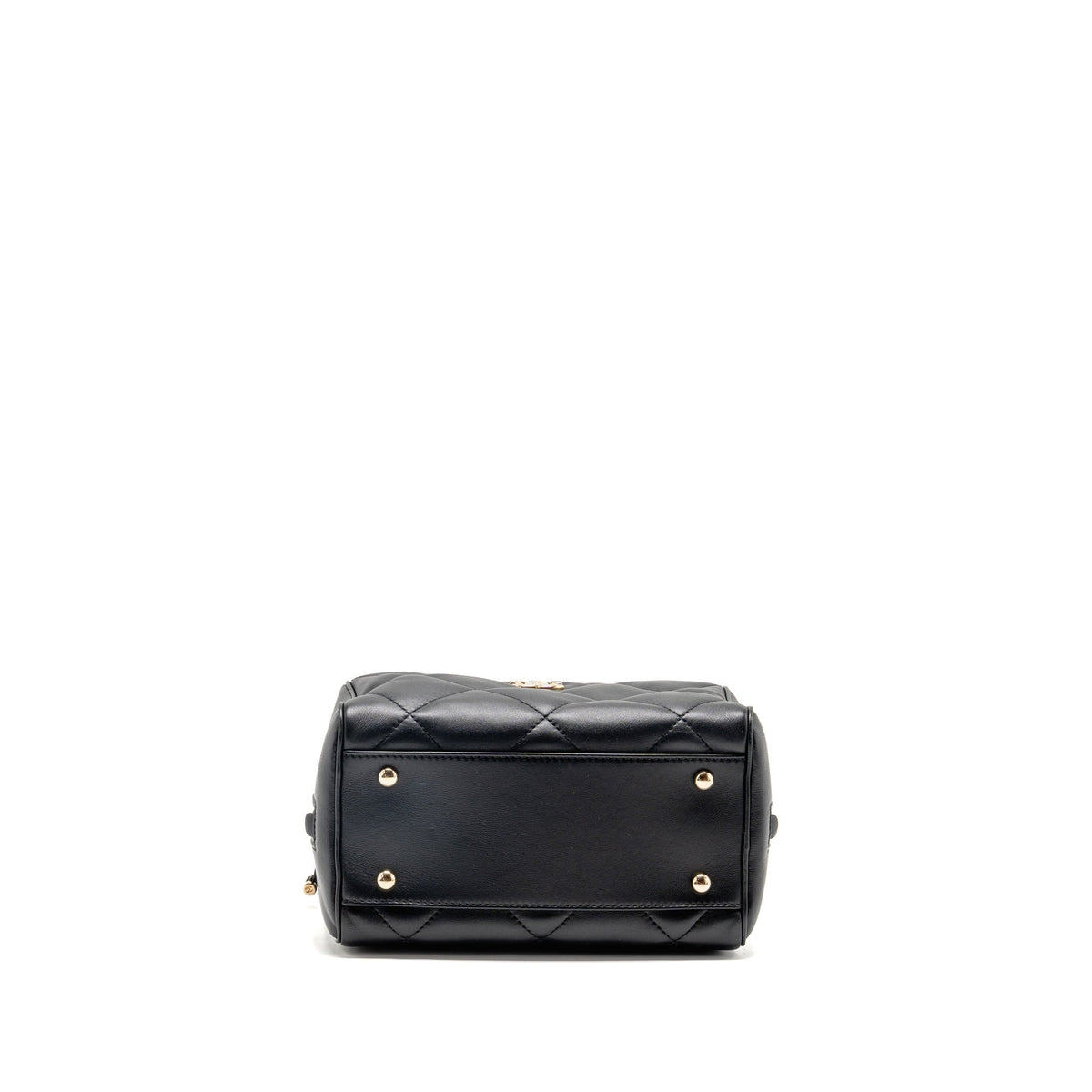 Chanel CC Quilted Bowling Bag Lambskin Black LGHW