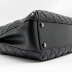 Chanel city shopping tote quilted caviar calfskin black ruthenium silver hardware