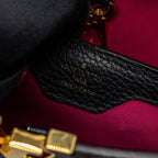 LOUIS VUITTON CAPUCINES BB TAURILLON BLACK / PINK GHW