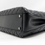 Chanel city shopping tote quilted caviar calfskin black ruthenium silver hardware