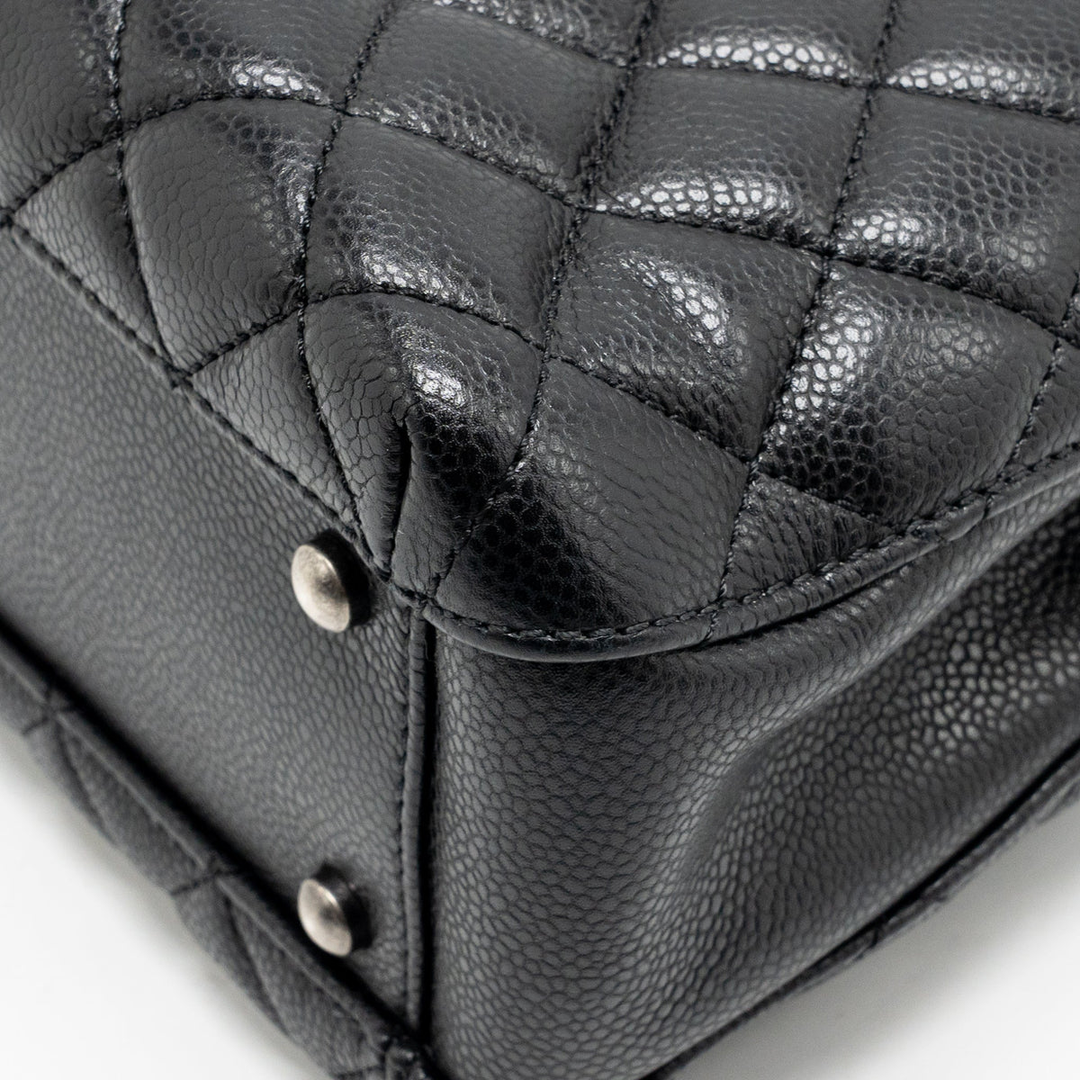 Chanel city shopping tote quilted caviar calfskin black ruthenium silver hardware