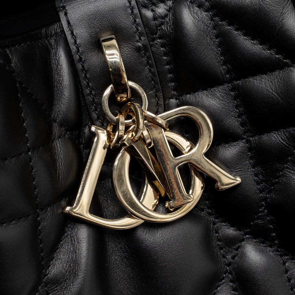 Dior Large Dior Toujours Bag Macrocannage Calfskin Black LGHW