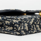 DIOR SADDLE BELT BAG/POUCH BLUE OBLIQUE JACQUARD CANVAS GHW