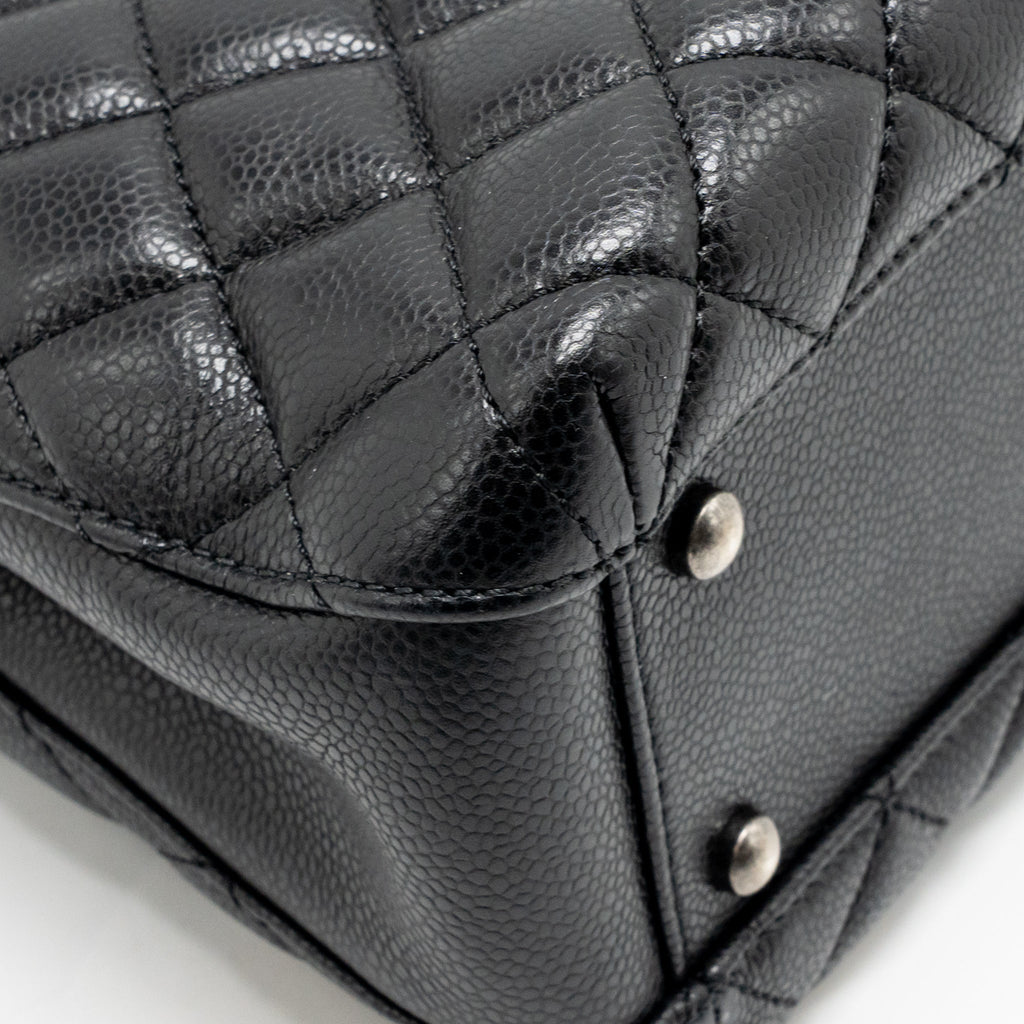 Chanel city shopping tote quilted caviar calfskin black ruthenium silver hardware