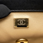 Chanel crystal logo handle chain flap bag lambskin GHW (microchip)