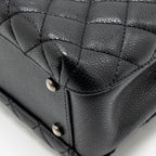 Chanel city shopping tote quilted caviar calfskin black ruthenium silver hardware
