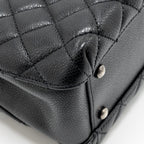 Chanel city shopping tote quilted caviar calfskin black ruthenium silver hardware