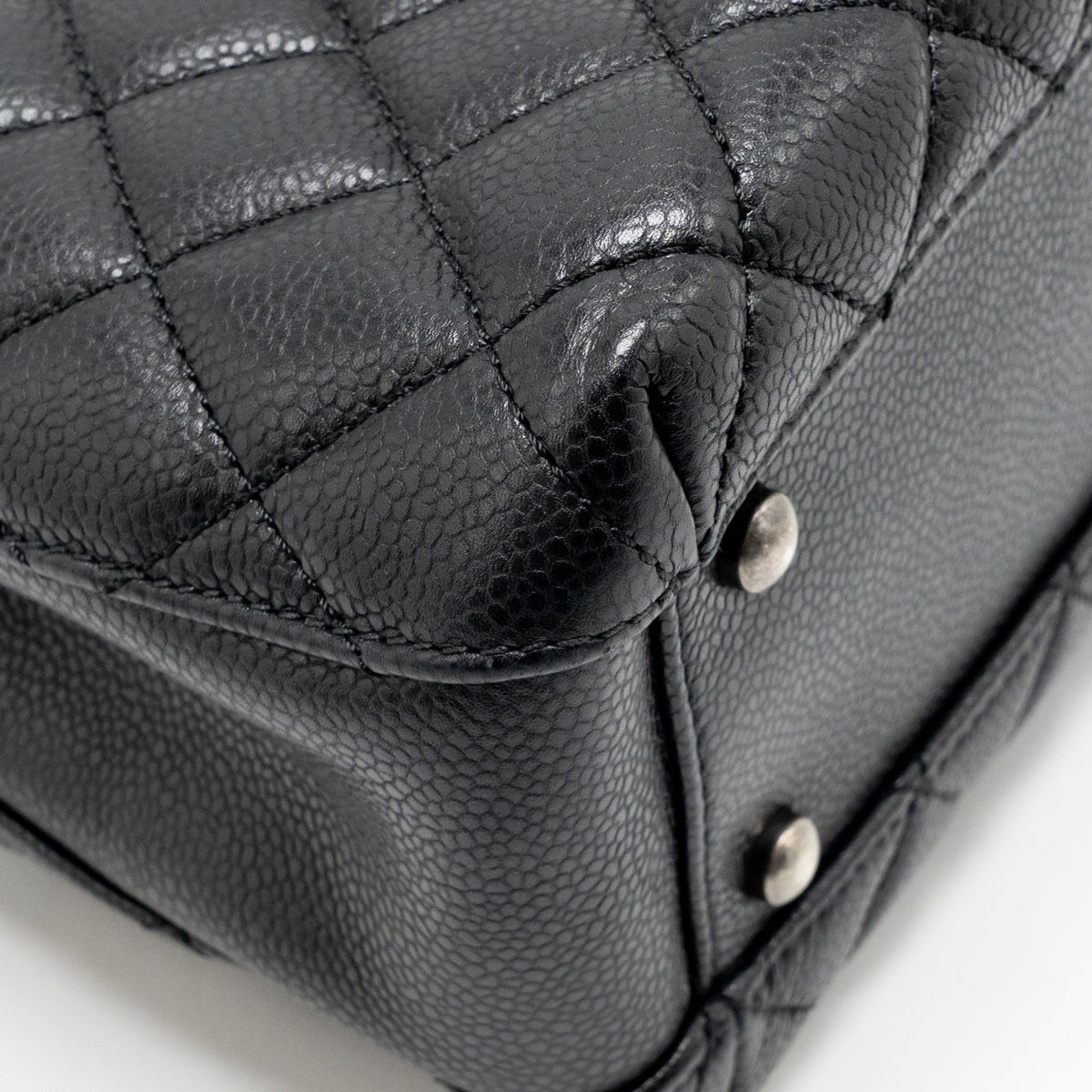 Chanel city shopping tote quilted caviar calfskin black ruthenium silver hardware