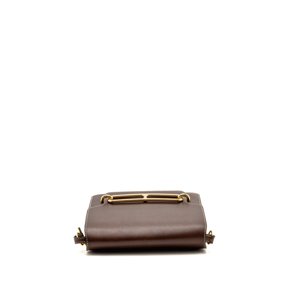 Hermes Roulis 23 Tadelakt Leather Dark Brown LGHW