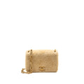 Chanel Shearling Quilted CC Logo Flap Bag with Chain Lambskin Beige GHW (Microchip)
