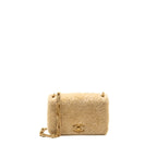 Chanel Shearling Quilted CC Logo Flap Bag with Chain Lambskin Beige GHW (Microchip)